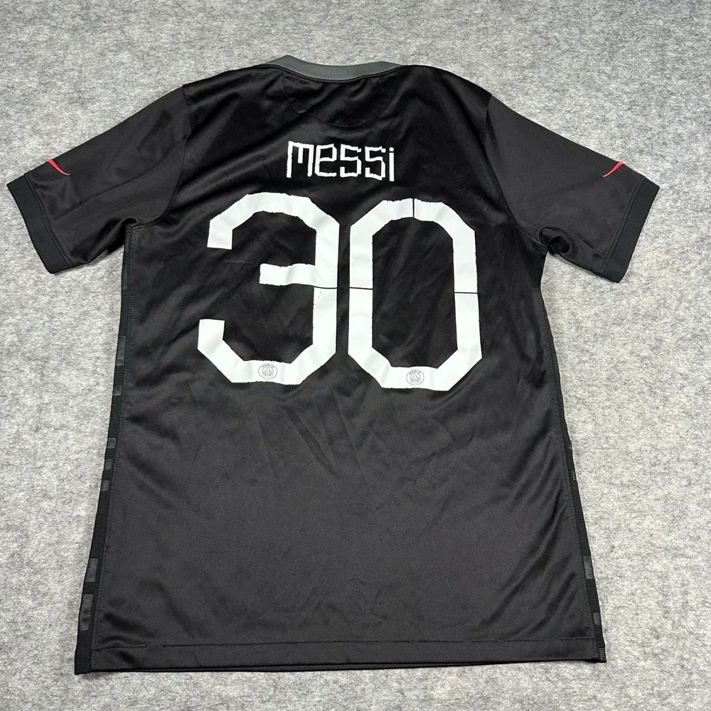 Nike Mens Black PSG Messi 30 Soccer Jersey Medium